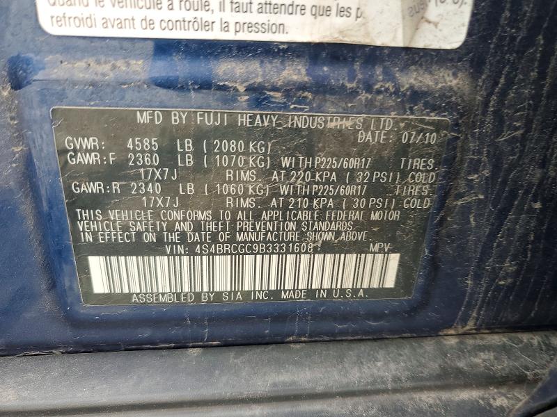 Продажа на аукционе авто 2011 Subaru Outback, vin: 4S4BRCGC9B3331608, номер лота: 65116996