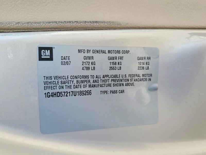 Aukcja sprzedaży 2007 Buick Lucerne, vin: 1G4HD57217U189266, numer aukcji: 65318856