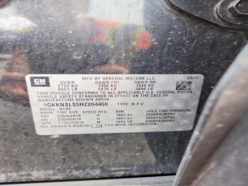 2017 Gmc Acadia მანქანა იყიდება აუქციონზე, vin: 1GKKNSLS5HZ264460, აუქციონის ნომერი: 63719206