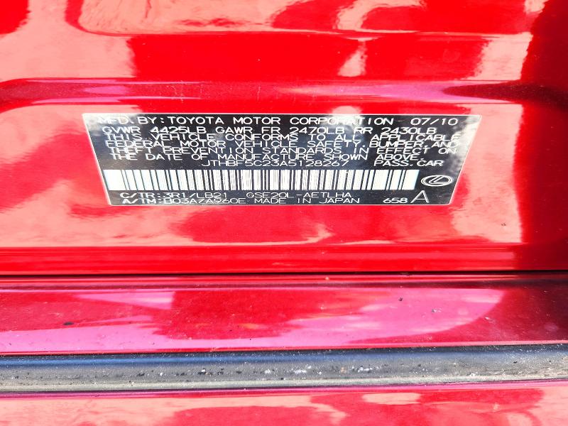 2010 Lexus Is 250 მანქანა იყიდება აუქციონზე, vin: JTHBF5C23A5128267, აუქციონის ნომერი: 65092966
