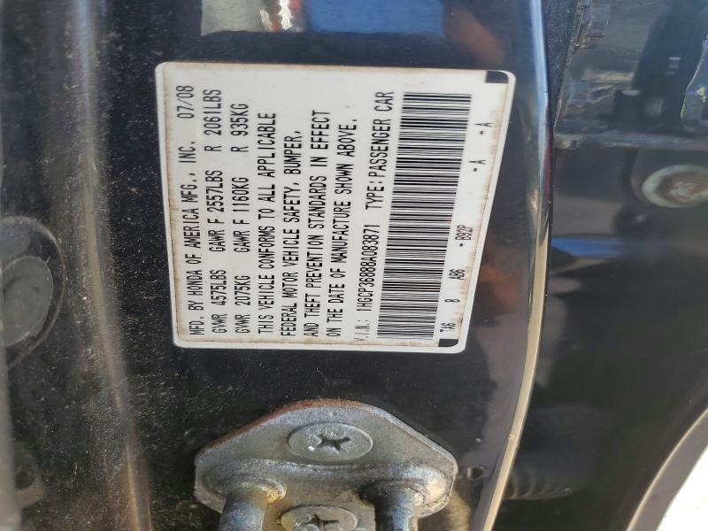 Aukcja sprzedaży 2008 Honda Accord, vin: 1HGCP36888A083871, numer aukcji: 64228376
