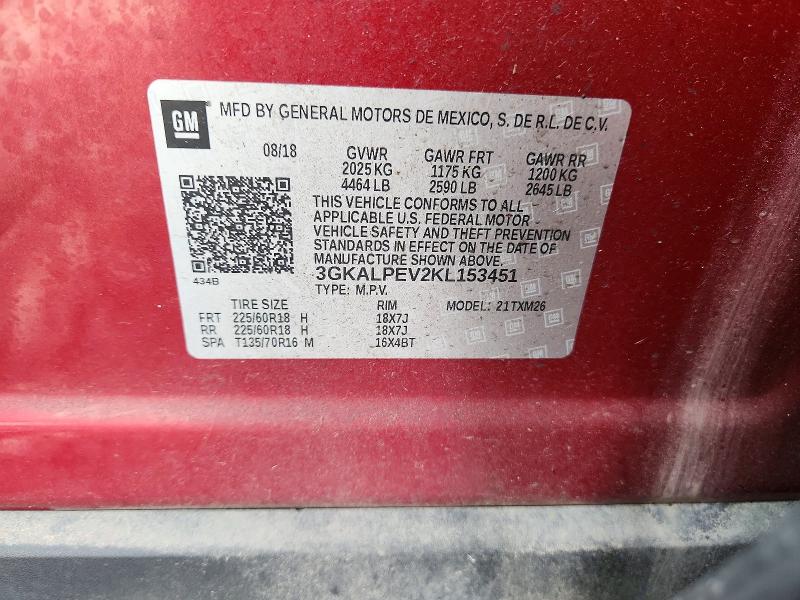 Aukcja sprzedaży 2019 Gmc Terrain, vin: 3GKALPEV2KL153451, numer aukcji: 64403516