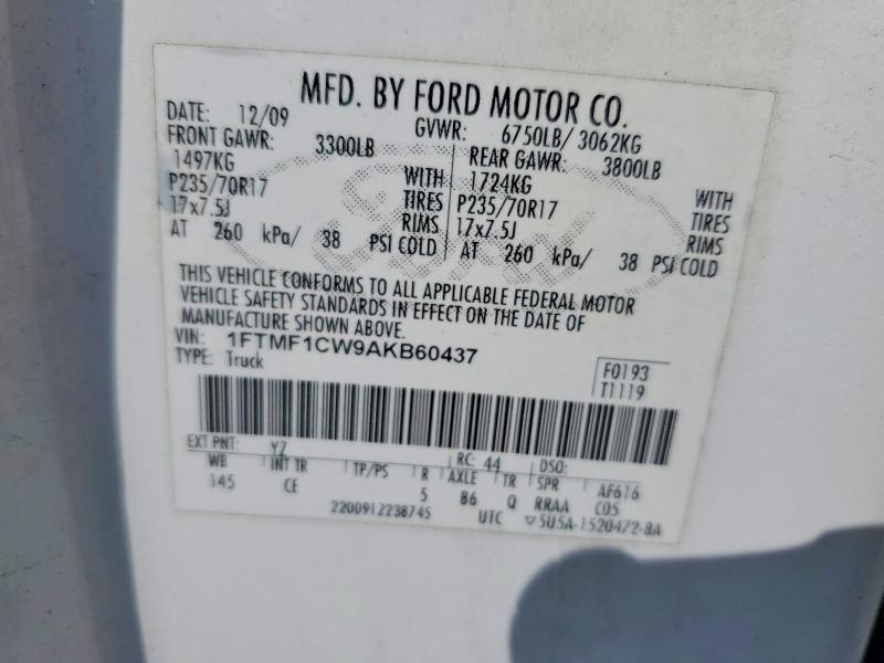 Продажа на аукционе авто 2010 Ford F150, vin: 1FTMF1CW9AKB60437, номер лота: 65577226