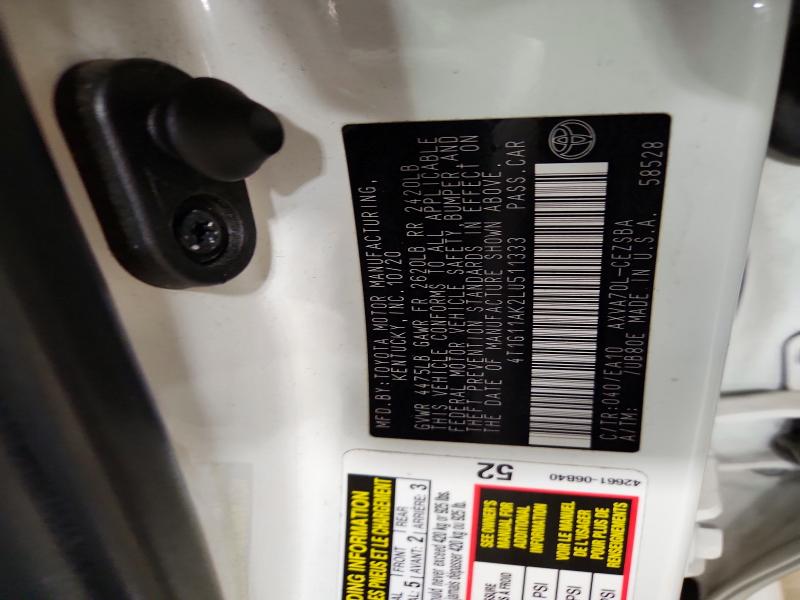 Продаж на аукціоні авто 2020 Toyota Camry, vin: 4T1G11AK2LU511333, номер лоту: 67264396