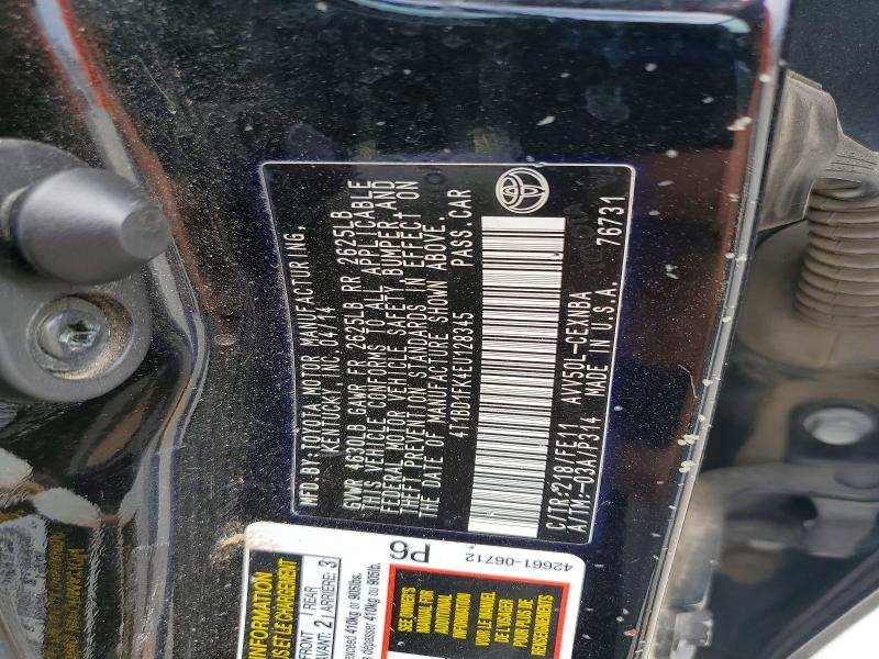 Aukcja sprzedaży 2014 Toyota Camry Hybrid, vin: 4T1BD1FK4EU128345, numer aukcji: 66526166