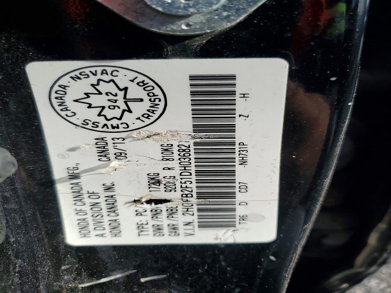 Продажа на аукционе авто 2013 Honda Civic, vin: 2HGFB2F51DH036821, номер лота: 65697246