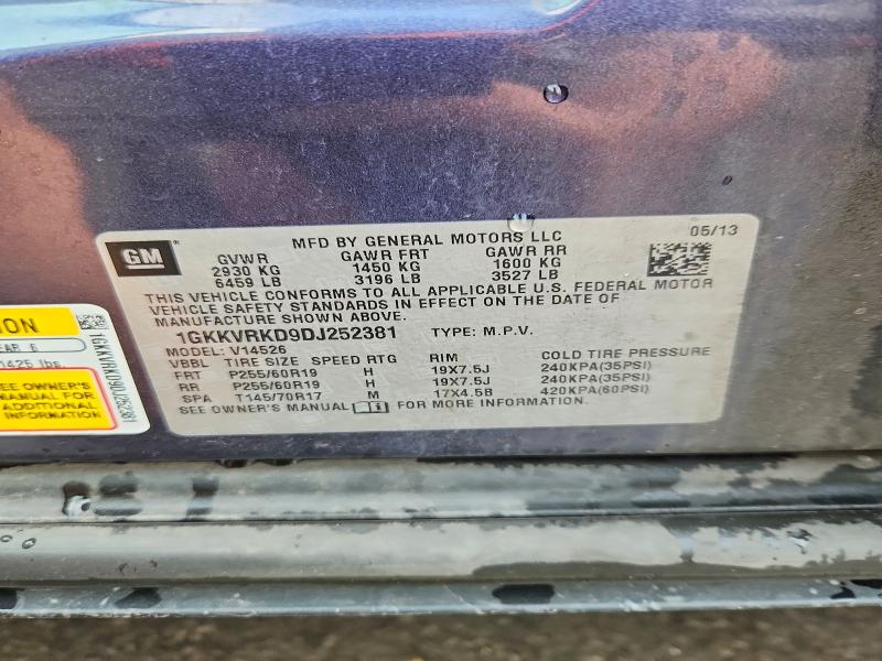 2013 Gmc Acadia მანქანა იყიდება აუქციონზე, vin: 1GKKVRKD9DJ252381, აუქციონის ნომერი: 64567716