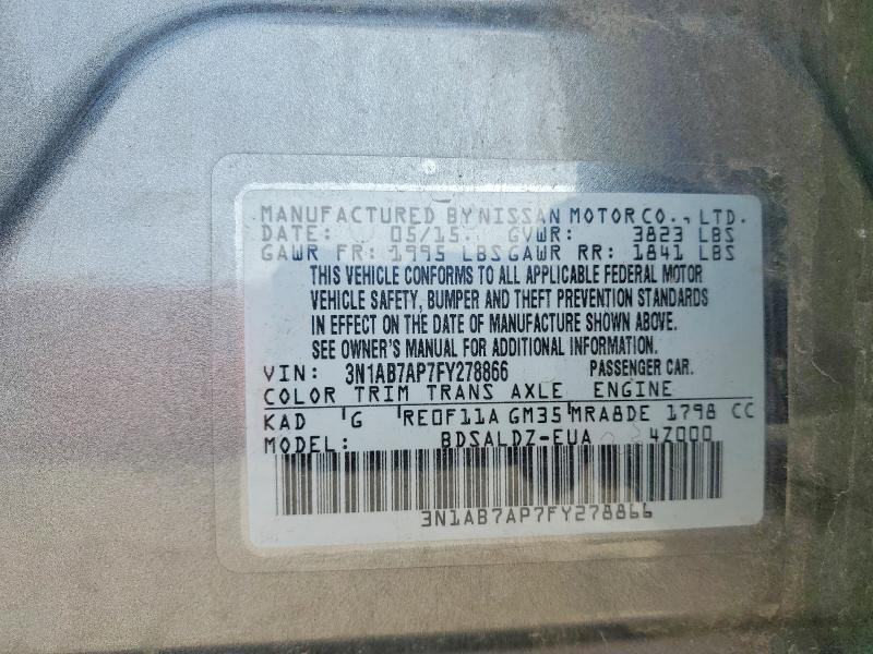 Aukcja sprzedaży 2015 Nissan Sentra, vin: 3N1AB7AP7FY278866, numer aukcji: 65508116
