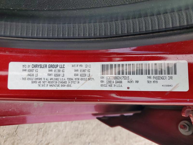 Продаж на аукціоні авто 2012 Chrysler 200, vin: 1C3CCBBB6CN175315, номер лоту: 64449096