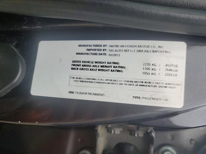 2014 Acura Tl მანქანა იყიდება აუქციონზე, vin: 19UUA9F74EA800505, აუქციონის ნომერი: 64790236