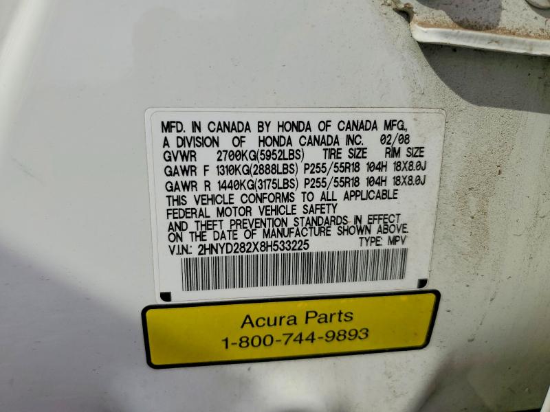Продажа на аукционе авто 2008 Acura Mdx, vin: 2HNYD282X8H533225, номер лота: 65908346
