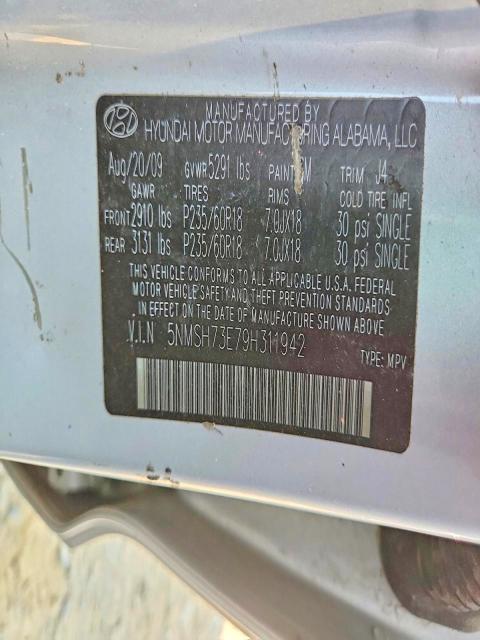 64851596 :رقم المزاد ، 5NMSH73E79H311942 vin ، 2009 Hyundai Santa Fe مزاد بيع