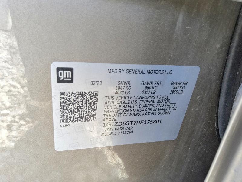 Aukcja sprzedaży 2023 Chevrolet Malibu, vin: 1G1ZD5ST7PF175801, numer aukcji: 64573706
