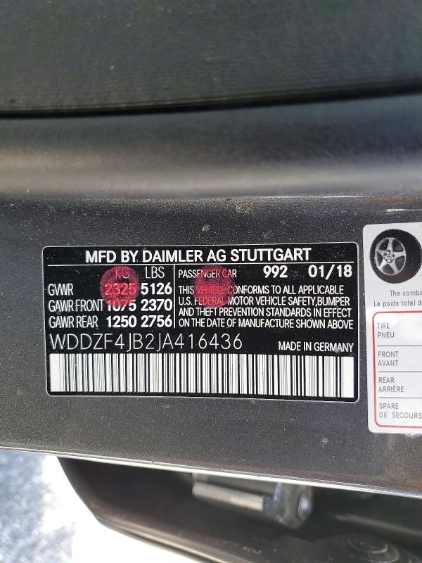Продаж на аукціоні авто 2018 Mercedes-benz E, vin: WDDZF4JB2JA416436, номер лоту: 63304256