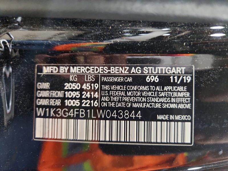 Продажа на аукционе авто 2020 Mercedes-benz A, vin: W1K3G4FB1LW043844, номер лота: 65027136