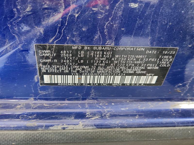 2024 Subaru Crosstrek მანქანა იყიდება აუქციონზე, vin: 4S4GUHT60R3737434, აუქციონის ნომერი: 64937466