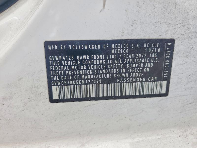 Продаж на аукціоні авто 2019 Volkswagen Jetta S, vin: 3VWC57BU5KM127329, номер лоту: 63849836