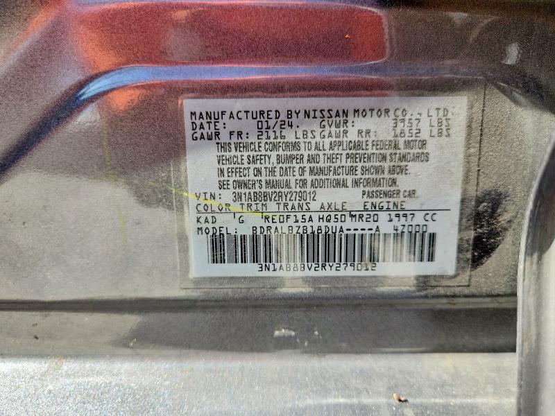 65010856 :رقم المزاد ، 3N1AB8BV2RY279012 vin ، 2024 Nissan Sentra مزاد بيع