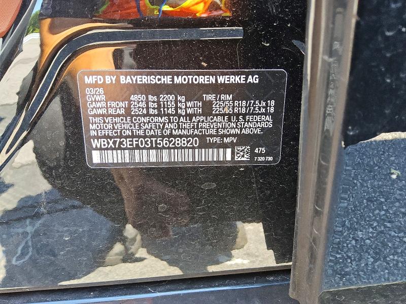 2026 Bmw X1 მანქანა იყიდება აუქციონზე, vin: WBX73EF03T5628820, აუქციონის ნომერი: 64034626