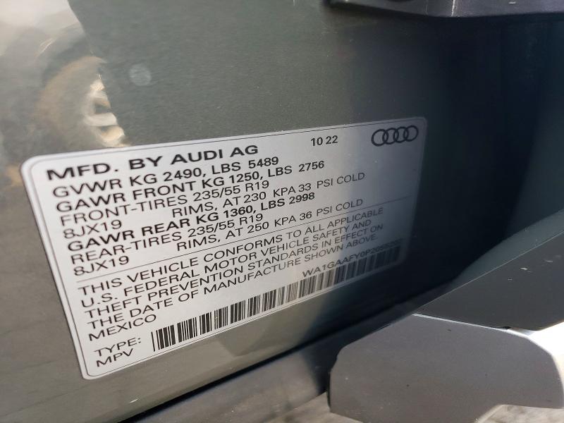 63186256 :رقم المزاد ، WA1GAAFY0P2055202 vin ، 2023 Audi Q5 مزاد بيع