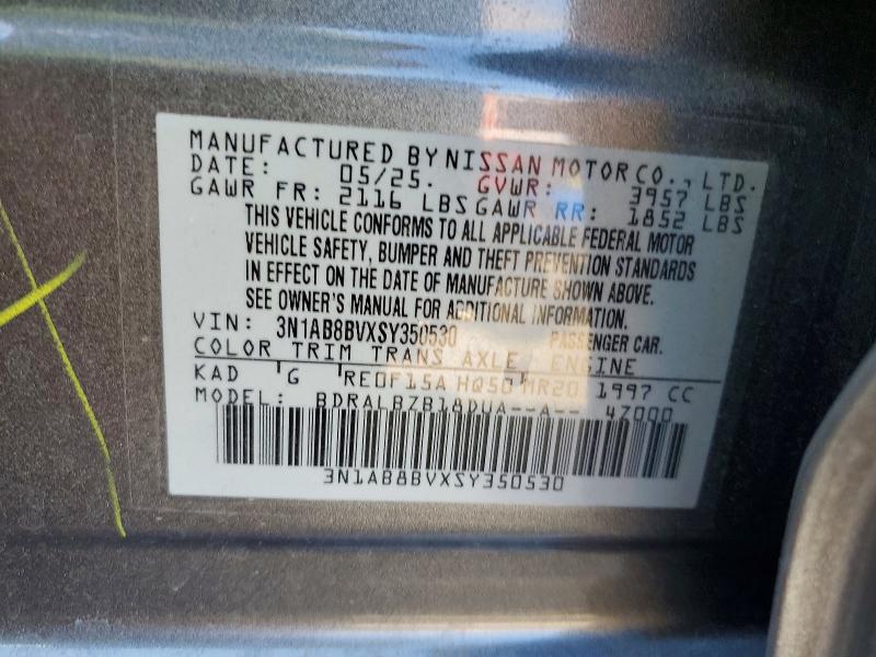 Продажа на аукционе авто 2025 Nissan Sentra, vin: 3N1AB8BVXSY350530, номер лота: 65813276
