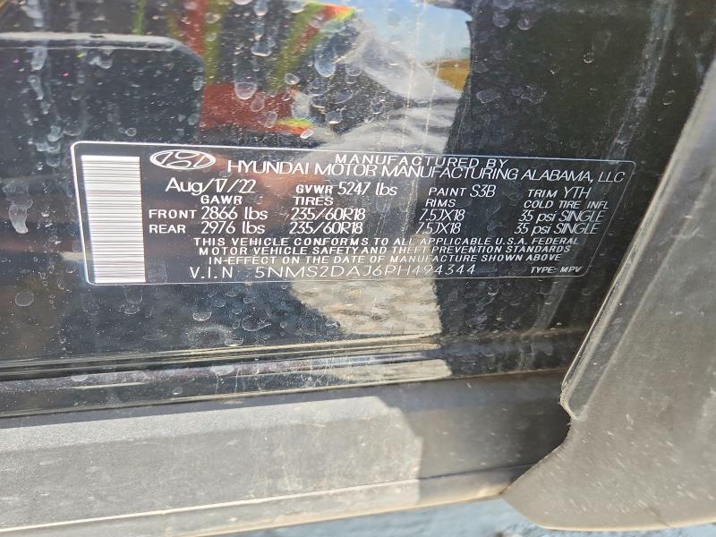 63337406 :رقم المزاد ، 5NMS2DAJ6PH494344 vin ، 2023 Hyundai Santa Fe مزاد بيع