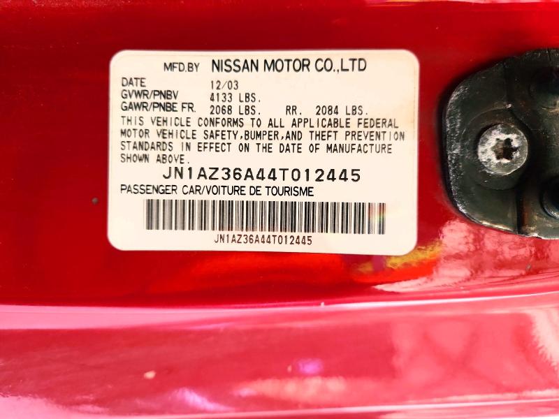 Aukcja sprzedaży 2004 Nissan 350z, vin: JN1AZ36A44T012445, numer aukcji: 65768246
