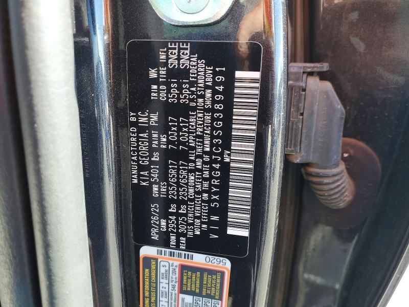 Aukcja sprzedaży 2025 Kia Sorento, vin: 5XYRG4JC3SG389491, numer aukcji: 66338746
