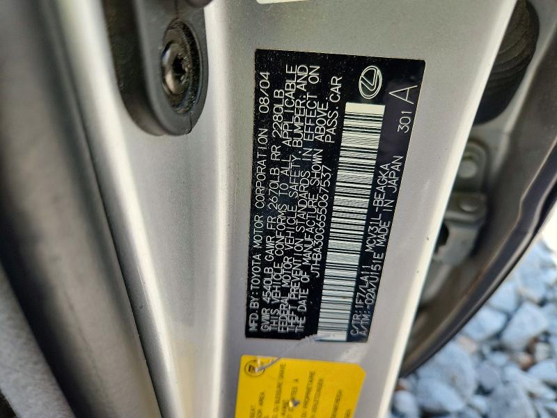 Aukcja sprzedaży 2005 Lexus Es, vin: JTHBA30G655067537, numer aukcji: 64135266