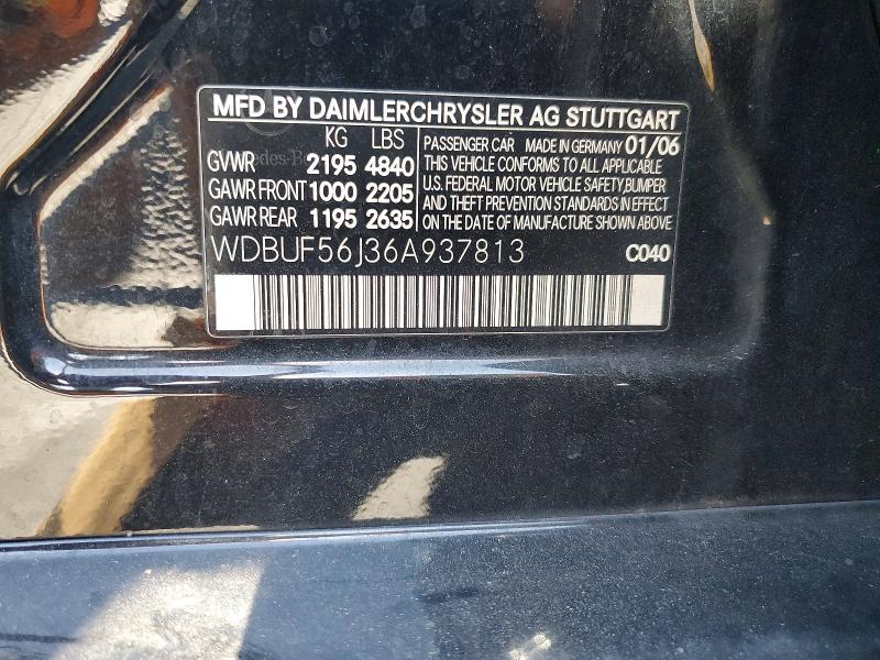 Aukcja sprzedaży 2006 Mercedes-benz E, vin: WDBUF56J36A937813, numer aukcji: 63298076