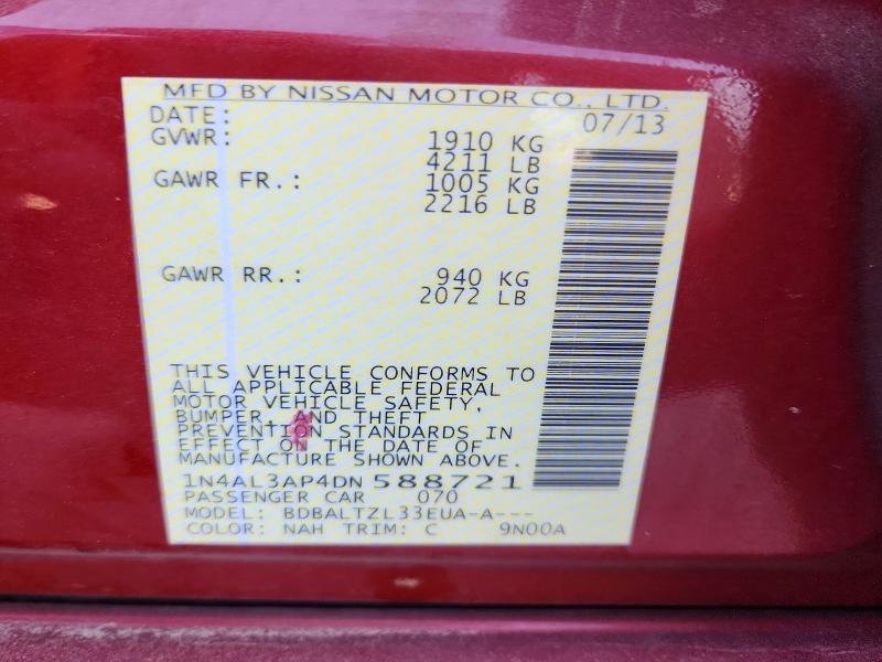 Aukcja sprzedaży 2013 Nissan Altima, vin: 1N4AL3AP4DN588721, numer aukcji: 64827596