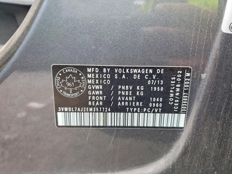 Продажа на аукционе авто 2014 Volkswagen Jetta, vin: 3VWDL7AJ2EM357724, номер лота: 64013956