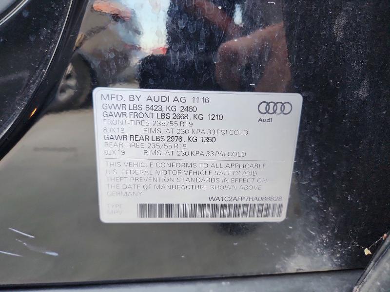 Aukcja sprzedaży 2017 Audi Q5, vin: WA1C2AFP7HA086828, numer aukcji: 63770826