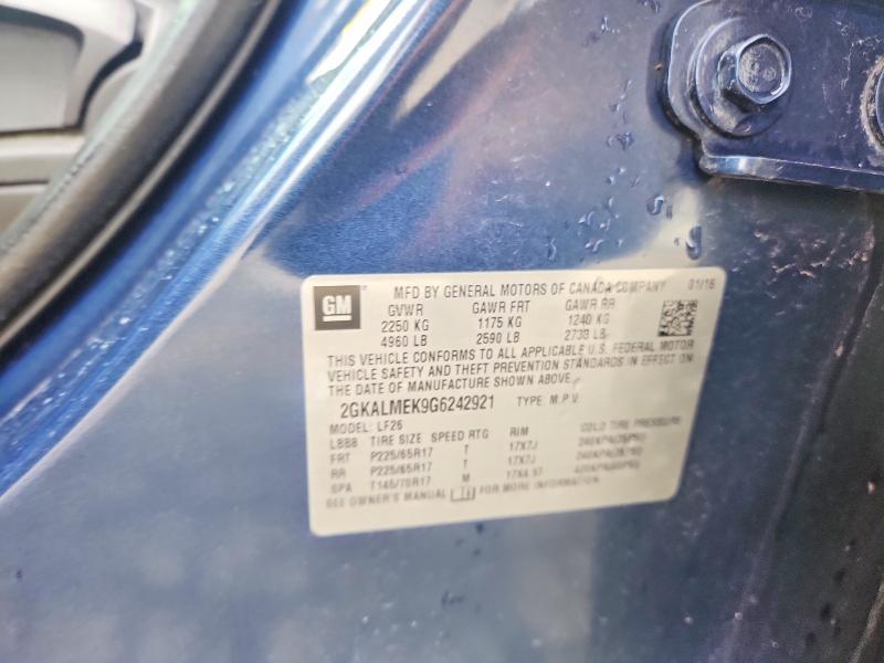 Aukcja sprzedaży 2016 Gmc Terrain, vin: 2GKALMEK9G6242921, numer aukcji: 64369256
