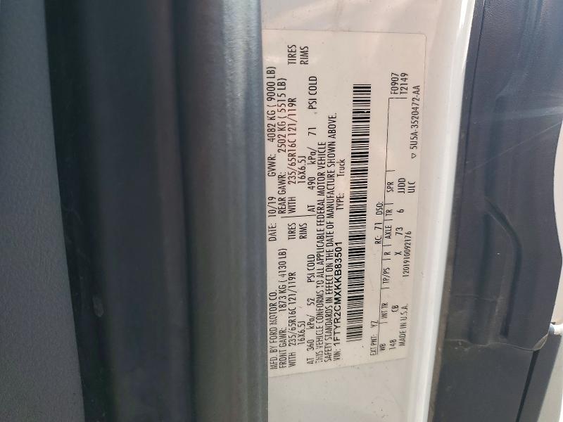 Aukcja sprzedaży 2019 Ford Transit, vin: 1FTYR2CMXKKB83501, numer aukcji: 64050326