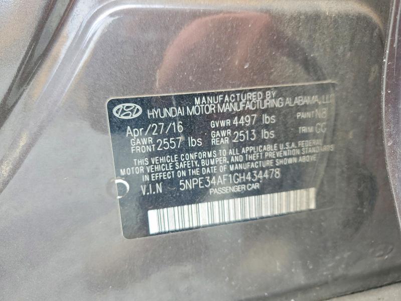 Aukcja sprzedaży 2016 Hyundai Sonata, vin: 5NPE34AF1GH434478, numer aukcji: 64552426