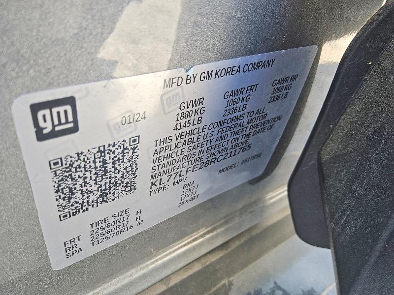 Aukcja sprzedaży 2024 Chevrolet Trax, vin: KL77LFE28RC211765, numer aukcji: 63882466