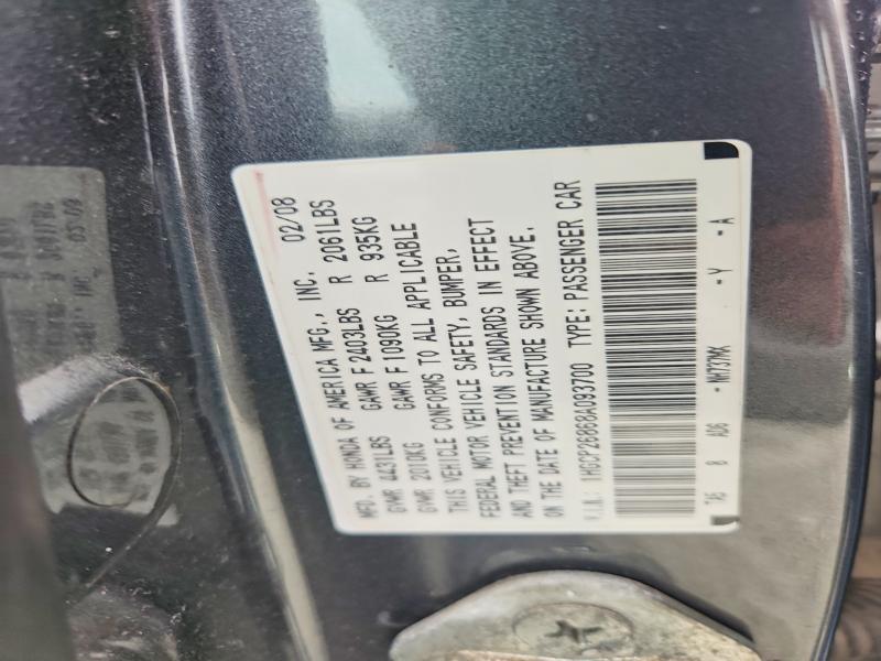 Aukcja sprzedaży 2008 Honda Accord, vin: 1HGCP26868A093700, numer aukcji: 66366816
