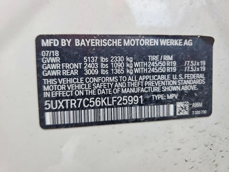 Продажа на аукционе авто 2019 Bmw X3, vin: 5UXTR7C56KLF25991, номер лота: 62287816