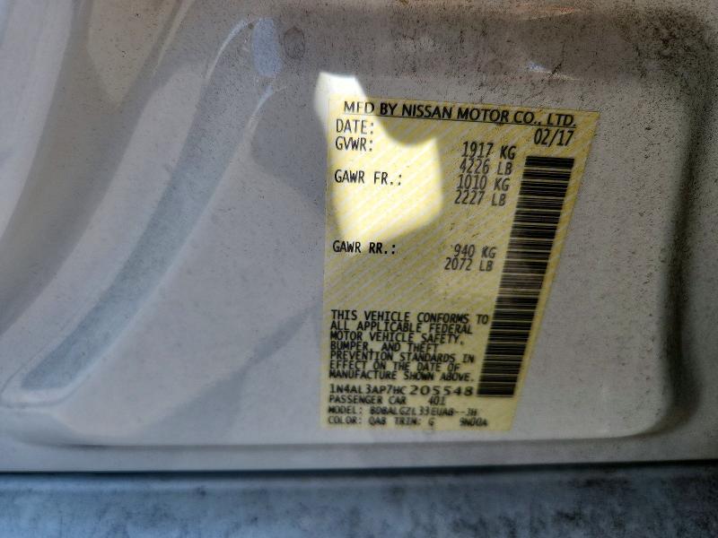 2017 Nissan Altima მანქანა იყიდება აუქციონზე, vin: 1N4AL3AP7HC205548, აუქციონის ნომერი: 65047656