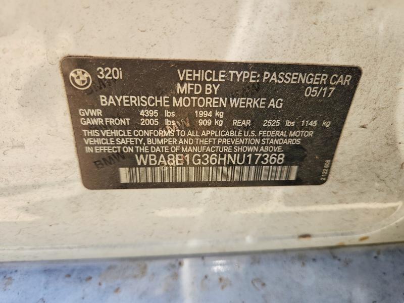 Aukcja sprzedaży 2017 Bmw 320, vin: WBA8E1G36HNU17368, numer aukcji: 63873596