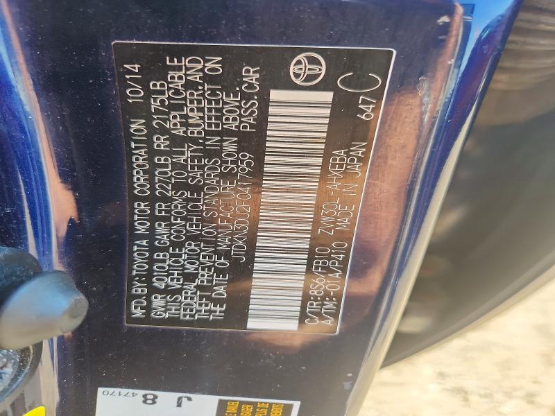 Продаж на аукціоні авто 2015 Toyota Prius, vin: JTDKN3DU2F0417959, номер лоту: 66059526