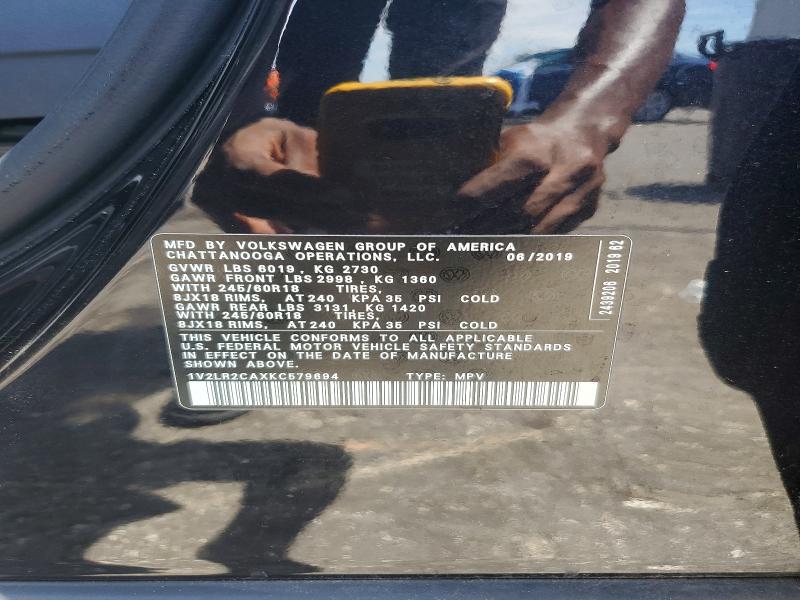 Aukcja sprzedaży 2019 Volkswagen Atlas, vin: 1V2LR2CAXKC579694, numer aukcji: 66782356