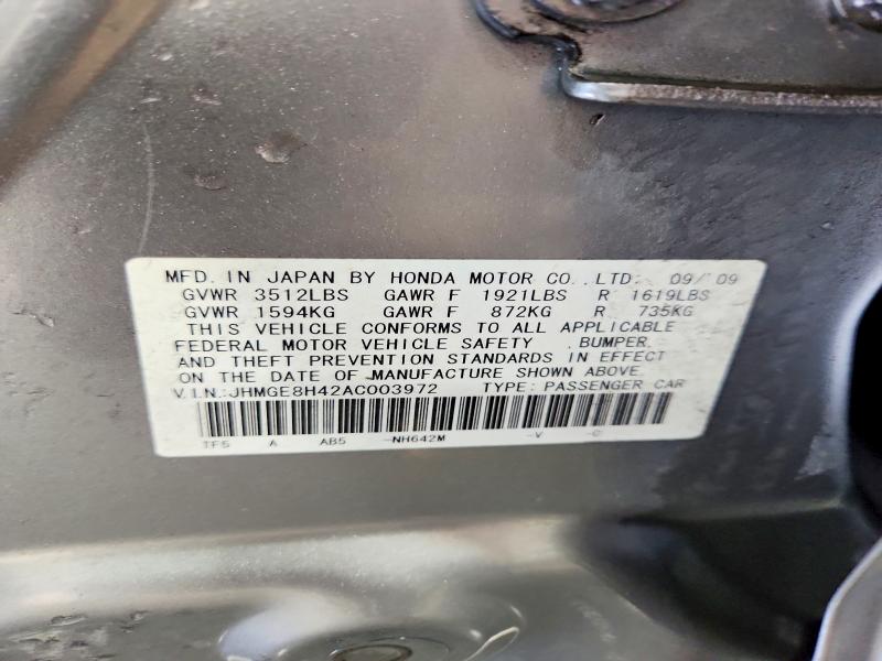Продажа на аукционе авто 2010 Honda Fit, vin: JHMGE8H42AC003972, номер лота: 64006296