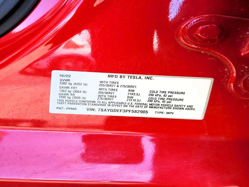 Продаж на аукціоні авто 2023 Tesla Model Y, vin: 7SAYGDEF3PF582905, номер лоту: 64483416