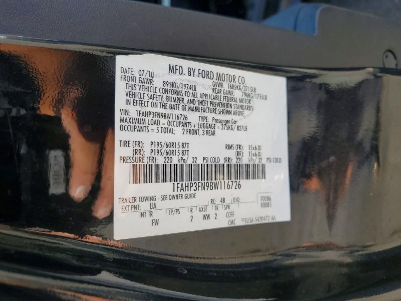 Продажа на аукционе авто 2011 Ford Focus, vin: 1FAHP3FN9BW116726, номер лота: 64854186