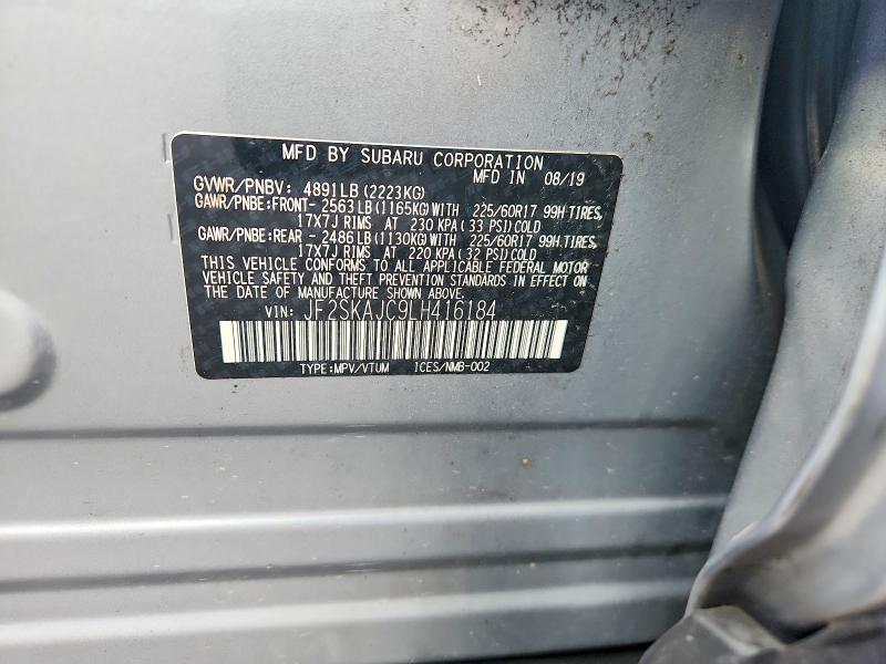 66768076 :رقم المزاد ، JF2SKAJC9LH416184 vin ، 2020 Subaru Forester مزاد بيع