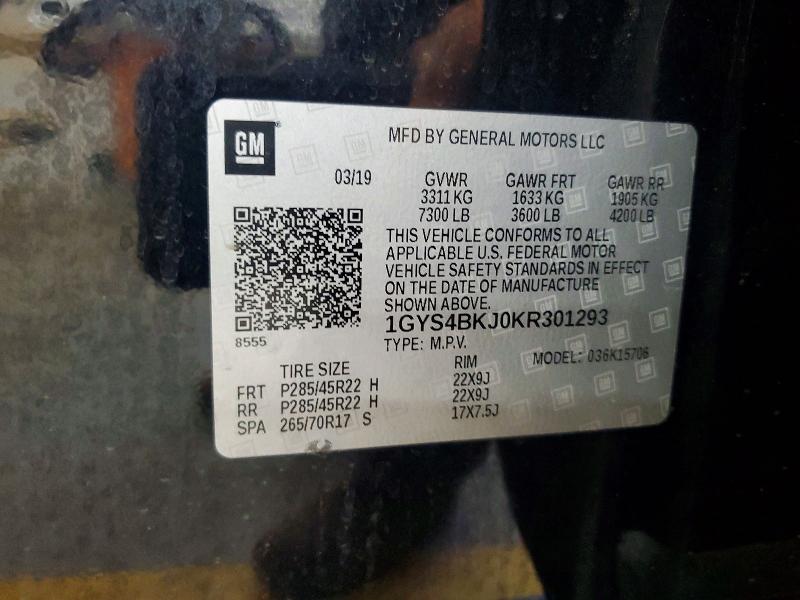 Продажа на аукционе авто 2019 Cadillac Escalade, vin: 1GYS4BKJ0KR301293, номер лота: 64369966