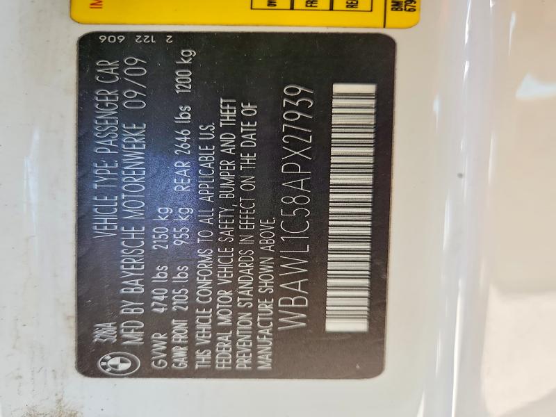 64916046 :رقم المزاد ، WBAWL1C58APX27939 vin ، 2010 Bmw 328 مزاد بيع