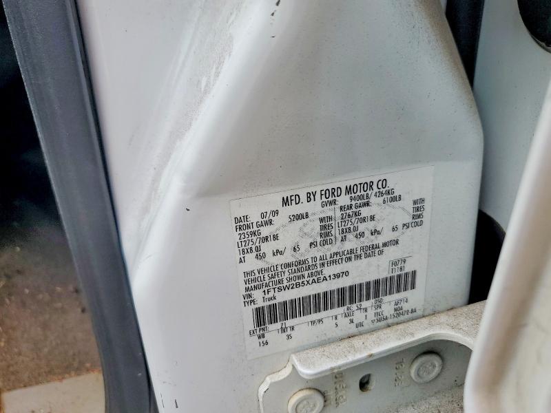 63440326 :رقم المزاد ، 1FTSW2B5XAEA13970 vin ، 2010 Ford F250 مزاد بيع